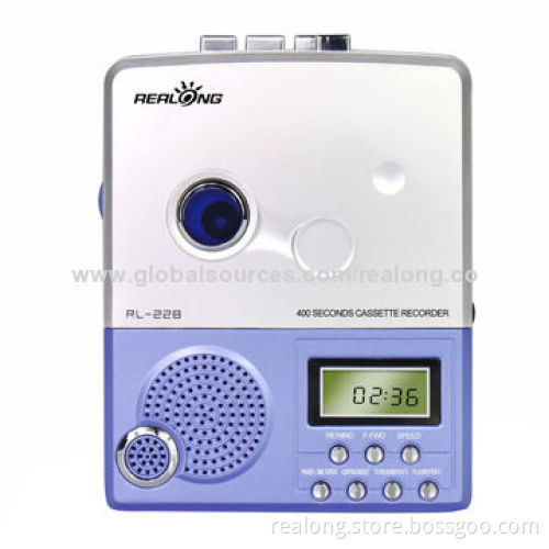 LCD cassette recorder with language learning function